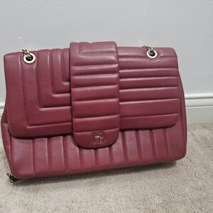 Henri Bendel Burgundy Quilted Shoulder Bag